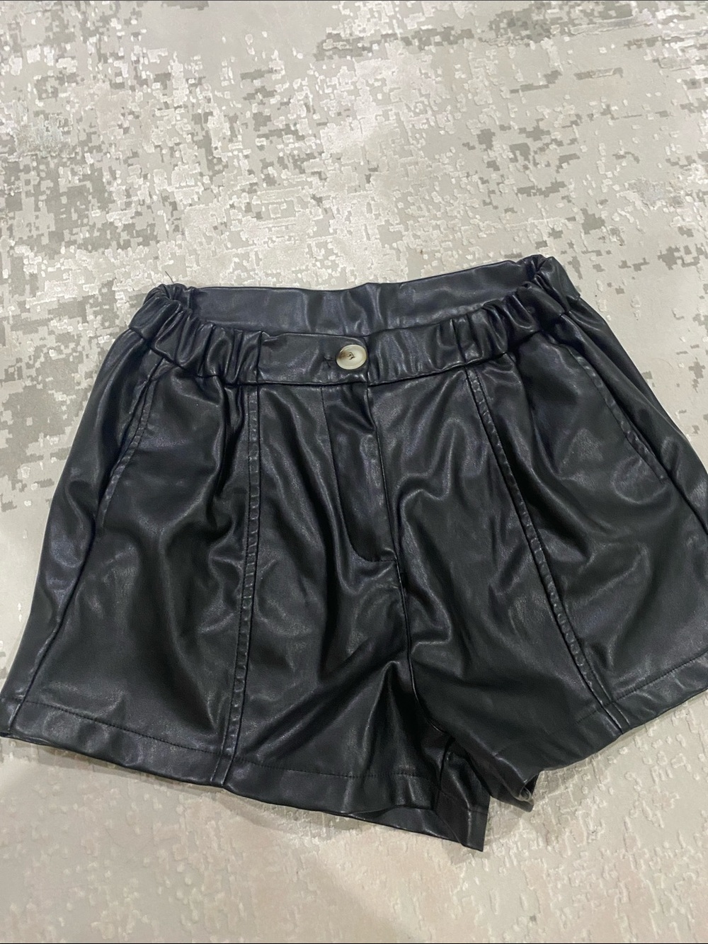 Akair High-Waist Black Faux Leather Women’s Shorts